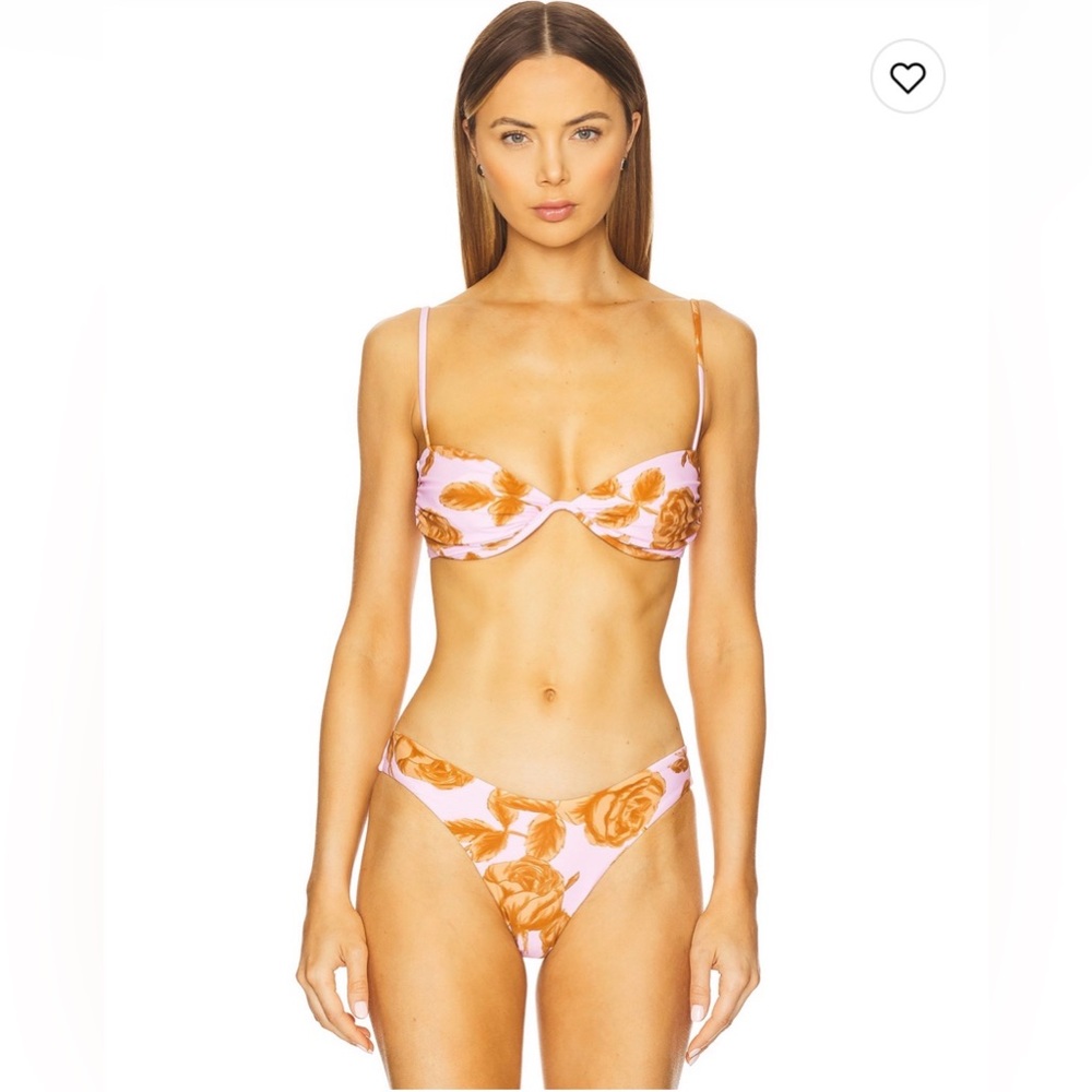 Anthropologie Seafolly Rococo Ruched Split Wire Floral Blossom Bikini Top 4 US - Picture 2 of 13